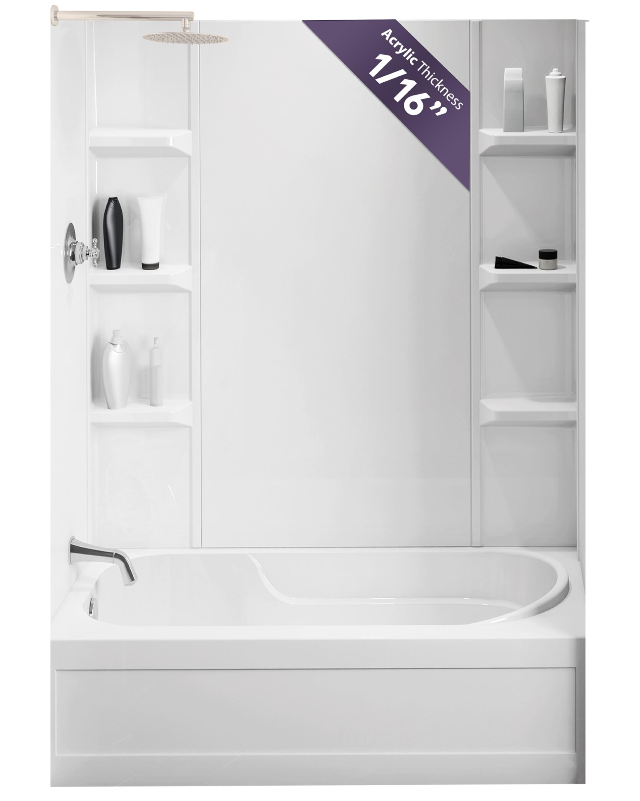 White Acrylic Tub Wall Surround D32